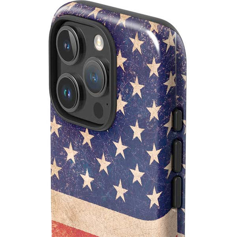 Distressed American Flag iPhone 16 Pro Impact Case